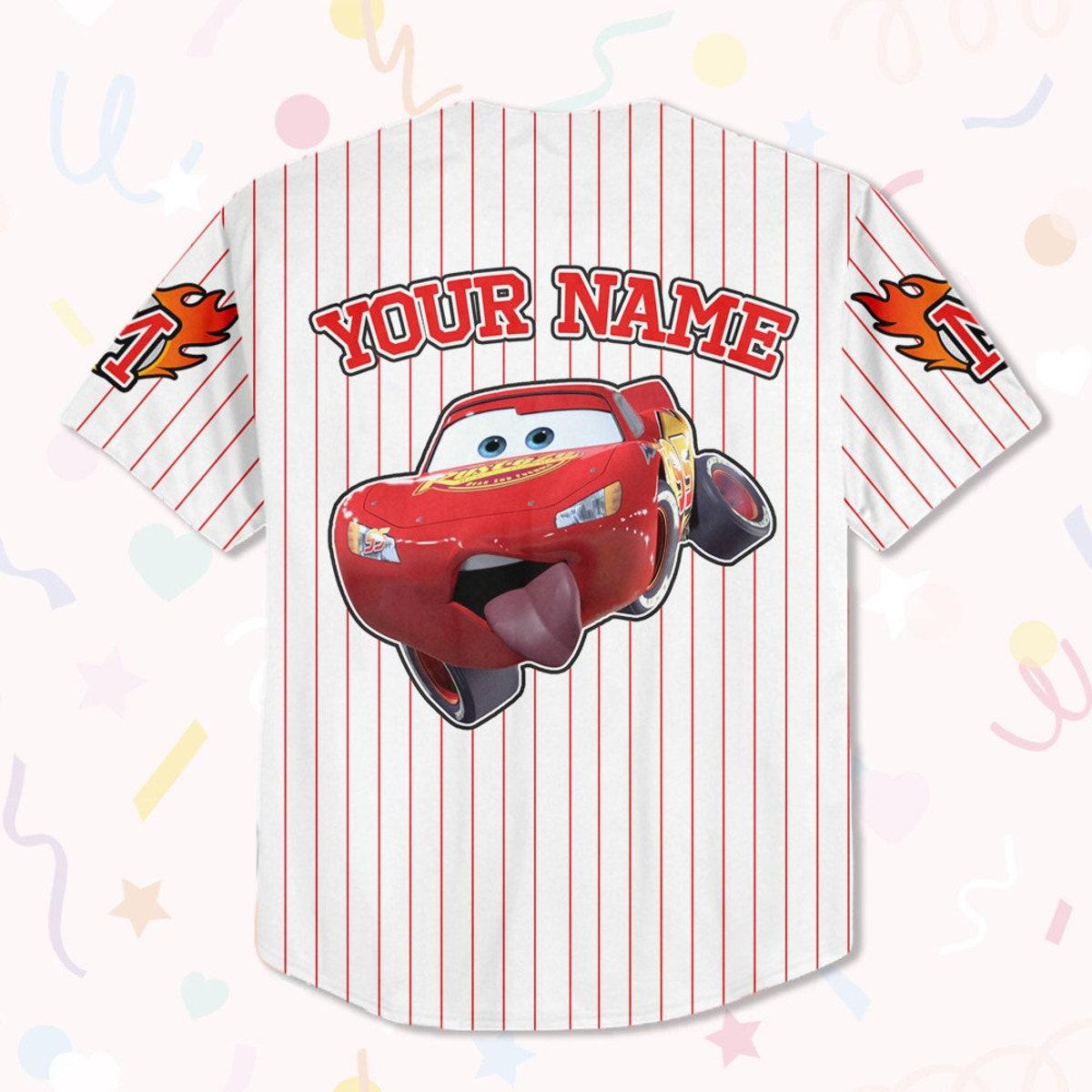 Mckenzieshoponline Disney Cars Lightning Mcqueen Collection Awesome Personalized Baseball Jersey For Fans - Image 4