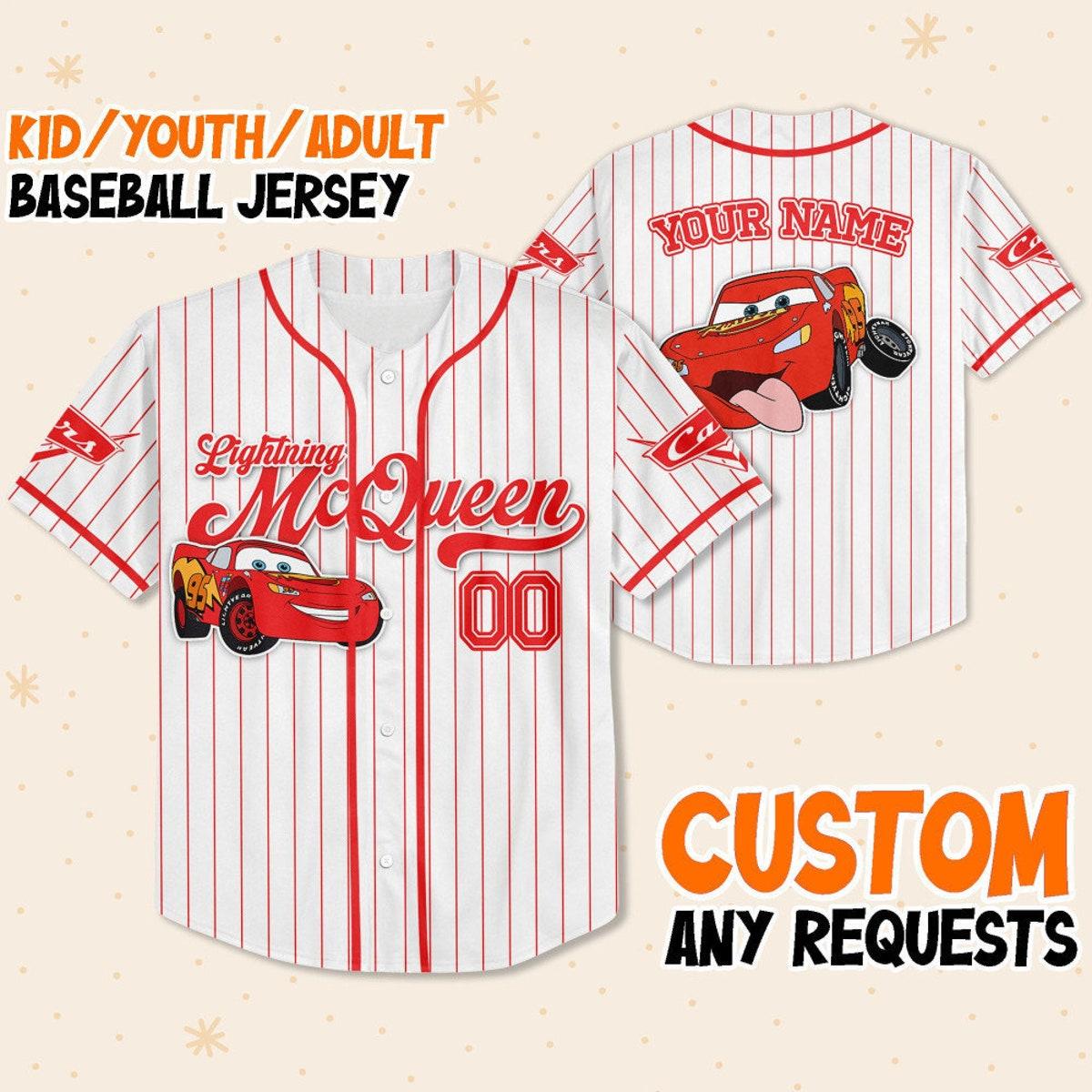 Mckenzieshoponline Disney Cars Lightning Mcqueen Personalized Baseball Jersey For Fans - Image 2