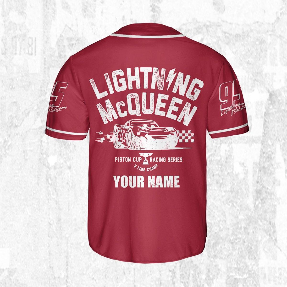 Mckenzieshoponline Disney Cars Lightning Mcqueen Racing Series Red Personalized Baseball Jersey For Fans - Image 5