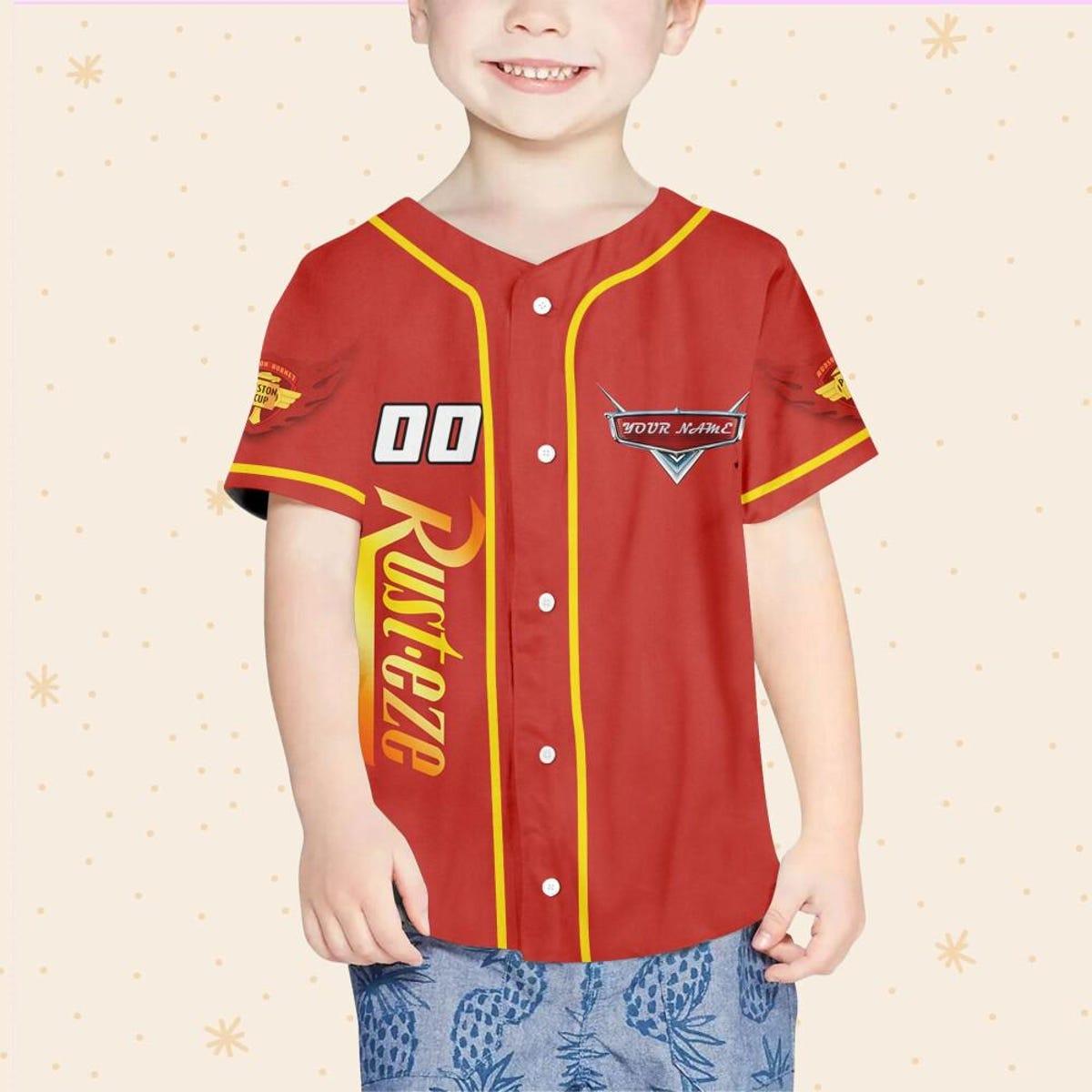 Mckenzieshoponline Disney Cars Lightning Mcqueen Red Yellow Personalized Baseball Jersey For Fans - Image 5