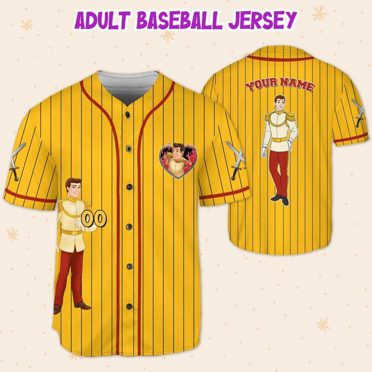 Mckenzieshoponline Disney Cinderella Prince Henry Yellow Red Princess Personalized Baseball Jersey For Fans - Image 6
