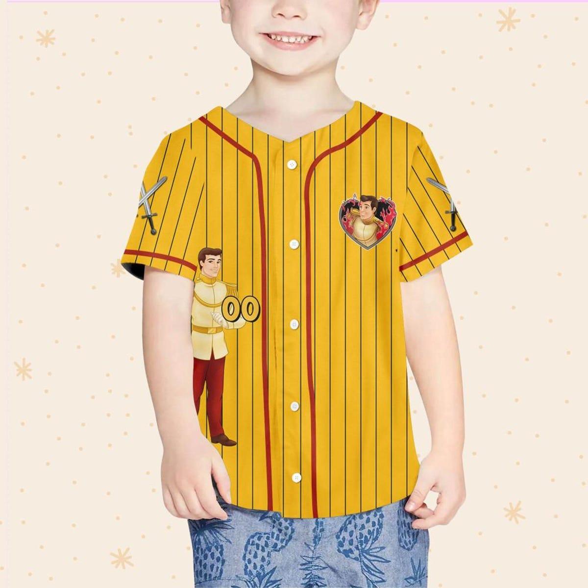Mckenzieshoponline Disney Cinderella Prince Henry Yellow Red Princess Personalized Baseball Jersey For Fans - Image 5
