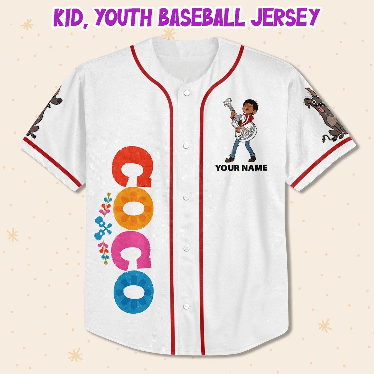 Mckenzieshoponline Disney Coco Simple Name Disney Personalized Baseball Jersey For Fans - Image 3