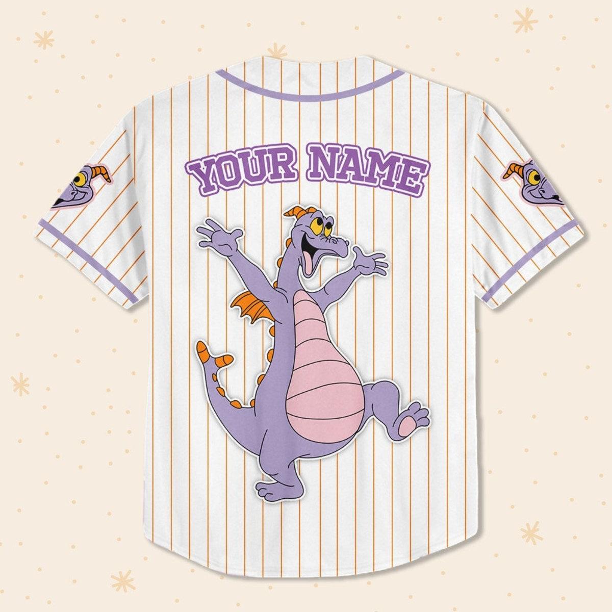 Mckenzieshoponline Disney Figment Little Spark Simple Stripe Personalized Baseball Jersey For Fans - Image 4
