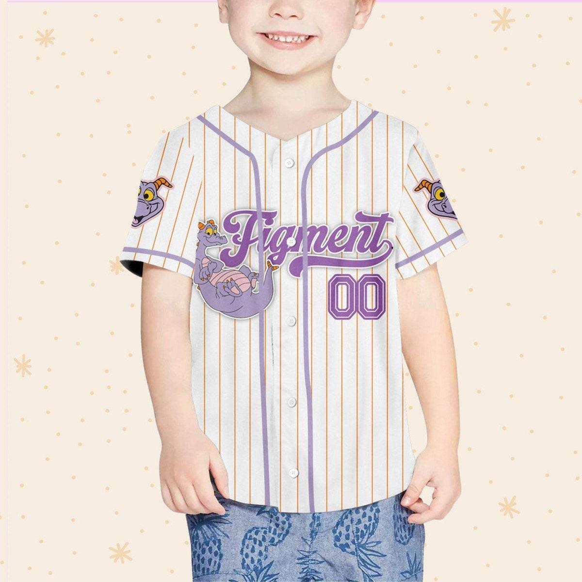 Mckenzieshoponline Disney Figment Little Spark Simple Stripe Personalized Baseball Jersey For Fans - Image 5