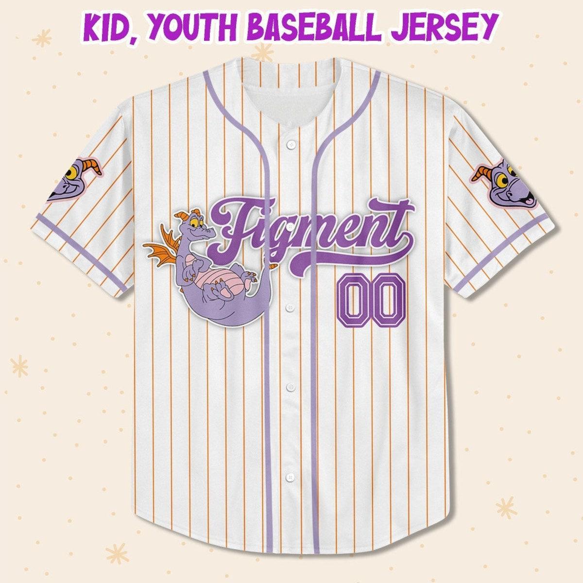 Mckenzieshoponline Disney Figment Little Spark Simple Stripe Personalized Baseball Jersey For Fans - Image 3