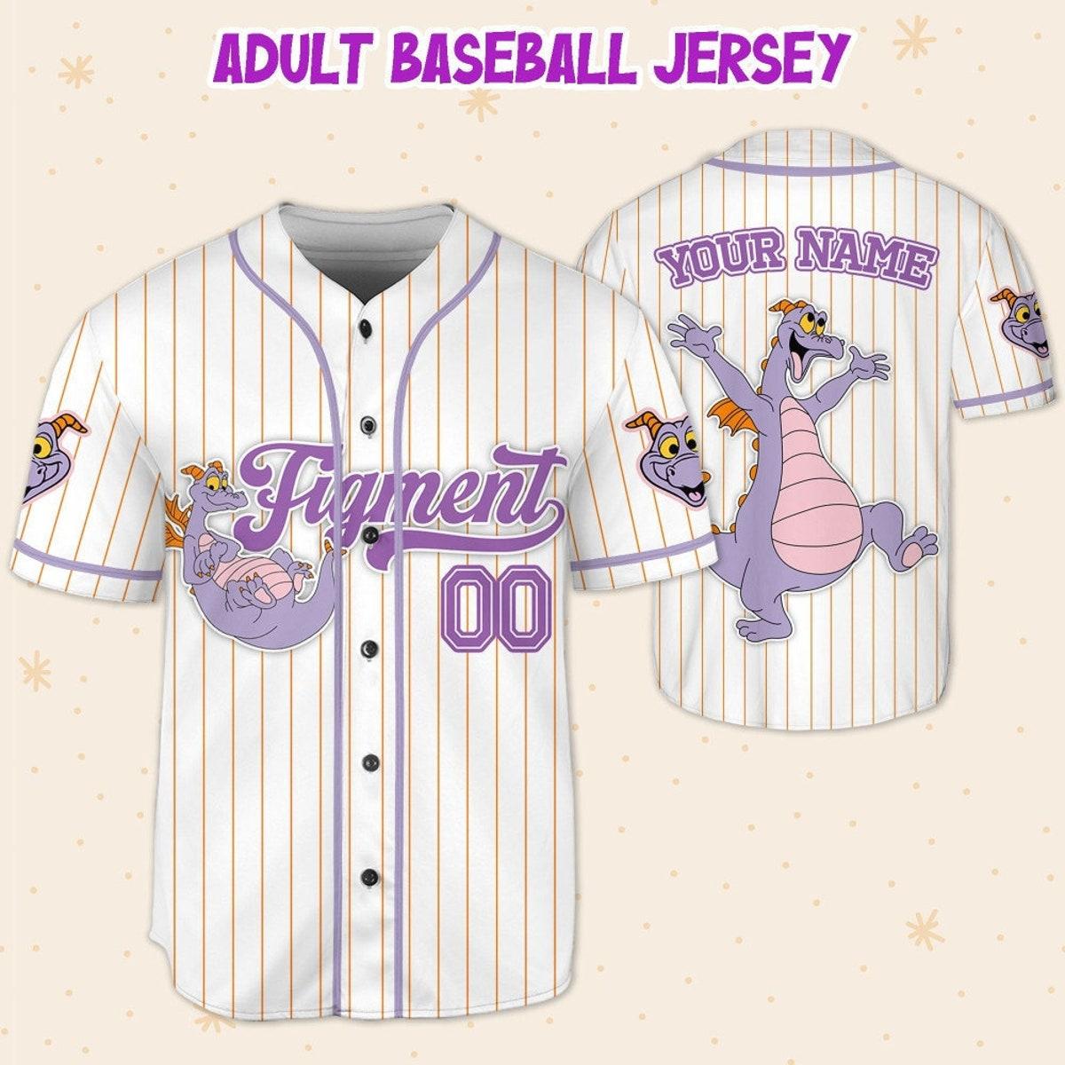 Mckenzieshoponline Disney Figment Little Spark Simple Stripe Personalized Baseball Jersey For Fans - Image 6