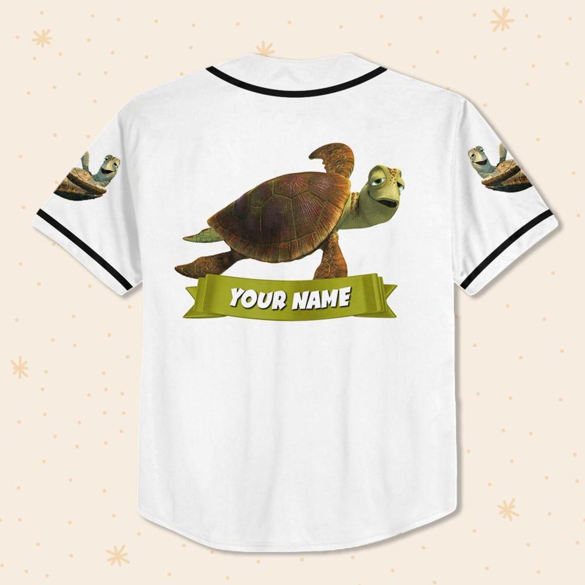 Mckenzieshoponline Disney Finding Nemo Turtle Dad White Black Personalized Baseball Jersey For Fans - Image 4