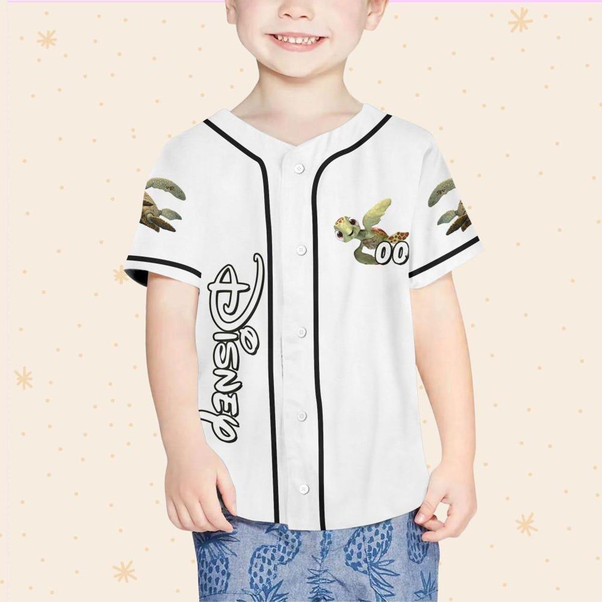 Mckenzieshoponline Disney Finding Nemo Turtle Dad White Black Personalized Baseball Jersey For Fans - Image 5