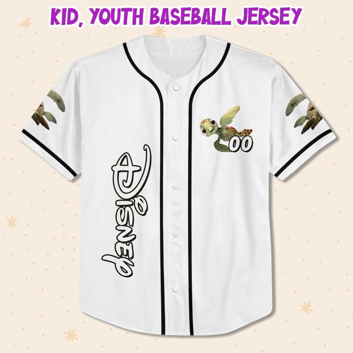 Mckenzieshoponline Disney Finding Nemo Turtle Dad White Black Personalized Baseball Jersey For Fans - Image 3