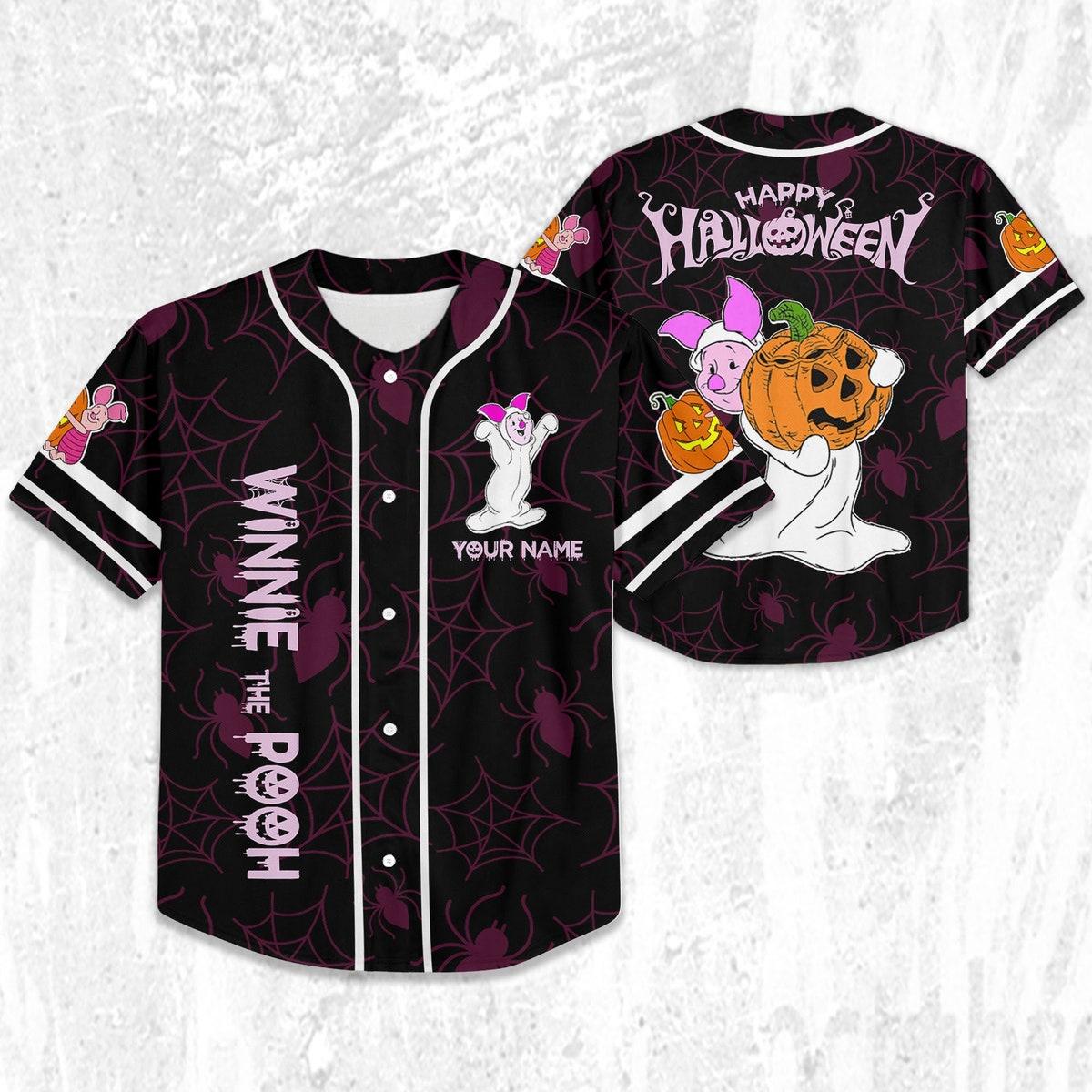 Mckenzieshoponline Disney Halloween Piglet And Friends Personalized Baseball Jersey For Fans - Image 3