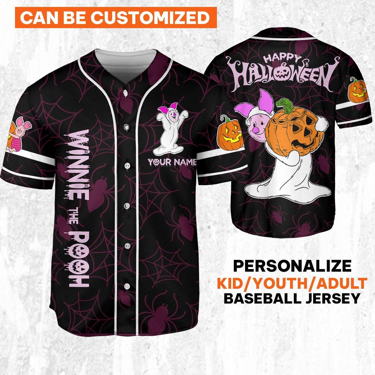 Mckenzieshoponline Disney Halloween Piglet And Friends Personalized Baseball Jersey For Fans - Image 2