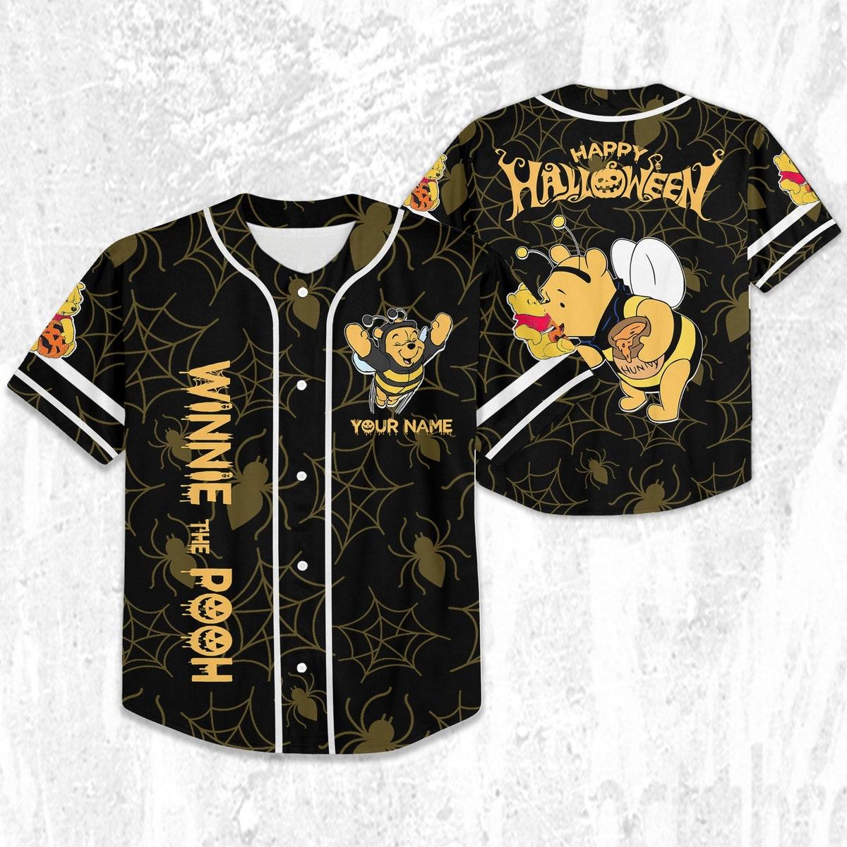 Mckenzieshoponline Disney Halloween Pooh And Friends Disney Personalized Baseball Jersey For Fans - Image 3