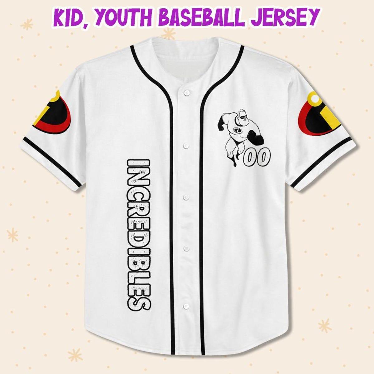 Mckenzieshoponline Disney Incredibles Hero Bob White Black Personalized Baseball Jersey For Fans - Image 3