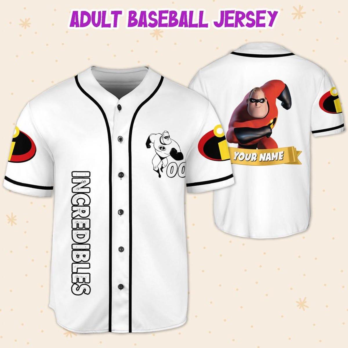 Mckenzieshoponline Disney Incredibles Hero Bob White Black Personalized Baseball Jersey For Fans - Image 6