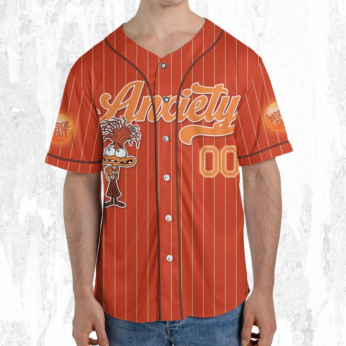 Mckenzieshoponline Disney Inside Out Anxiety Simple Orange Personalized Baseball Jersey For Fans - Image 6