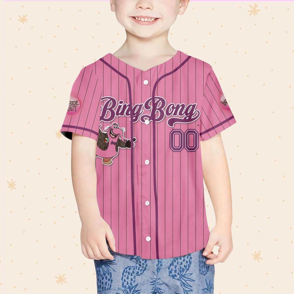 Mckenzieshoponline Disney Inside Out Bing Bong Simple Pink Personalized Baseball Jersey For Fans - Image 5