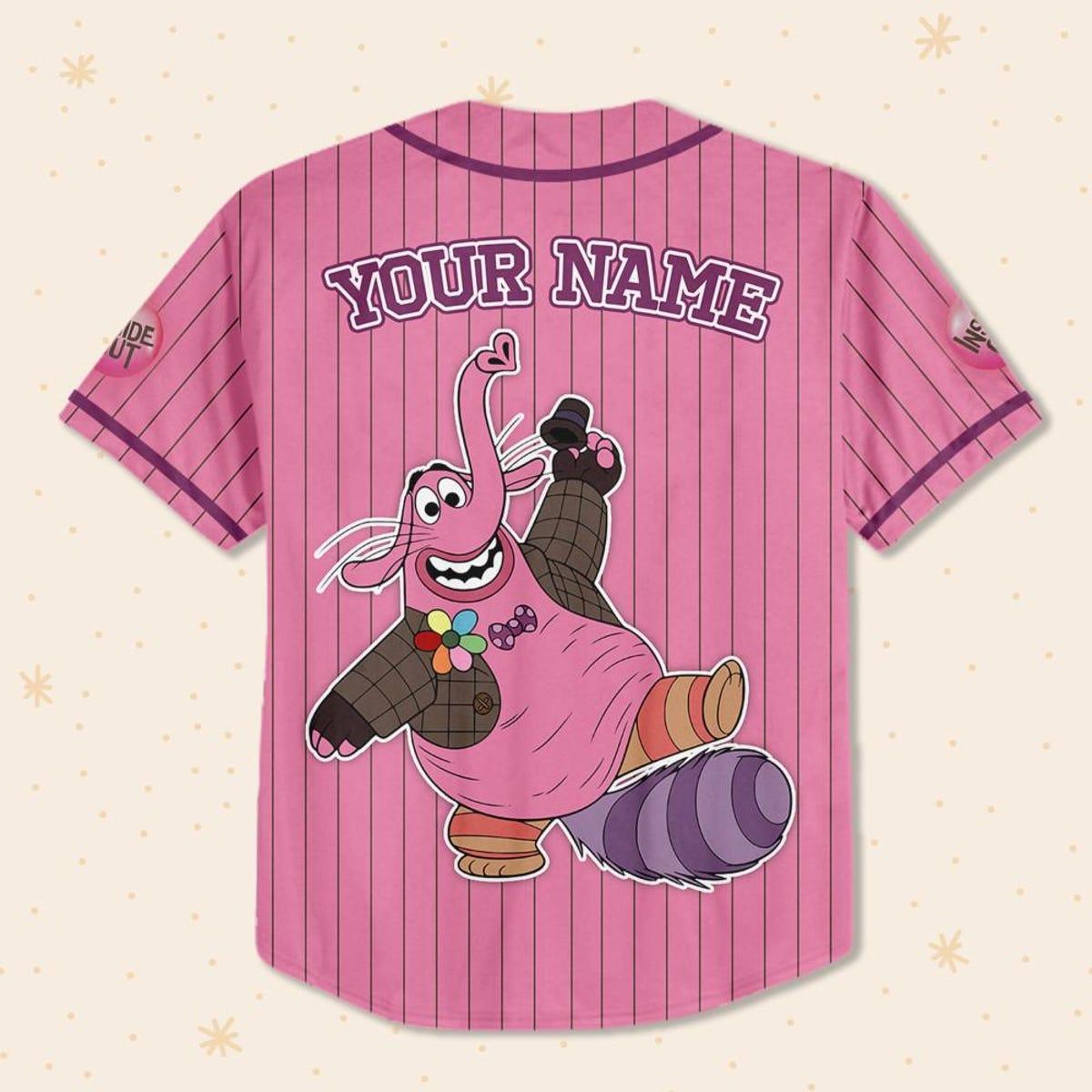 Mckenzieshoponline Disney Inside Out Bing Bong Simple Pink Personalized Baseball Jersey For Fans - Image 4