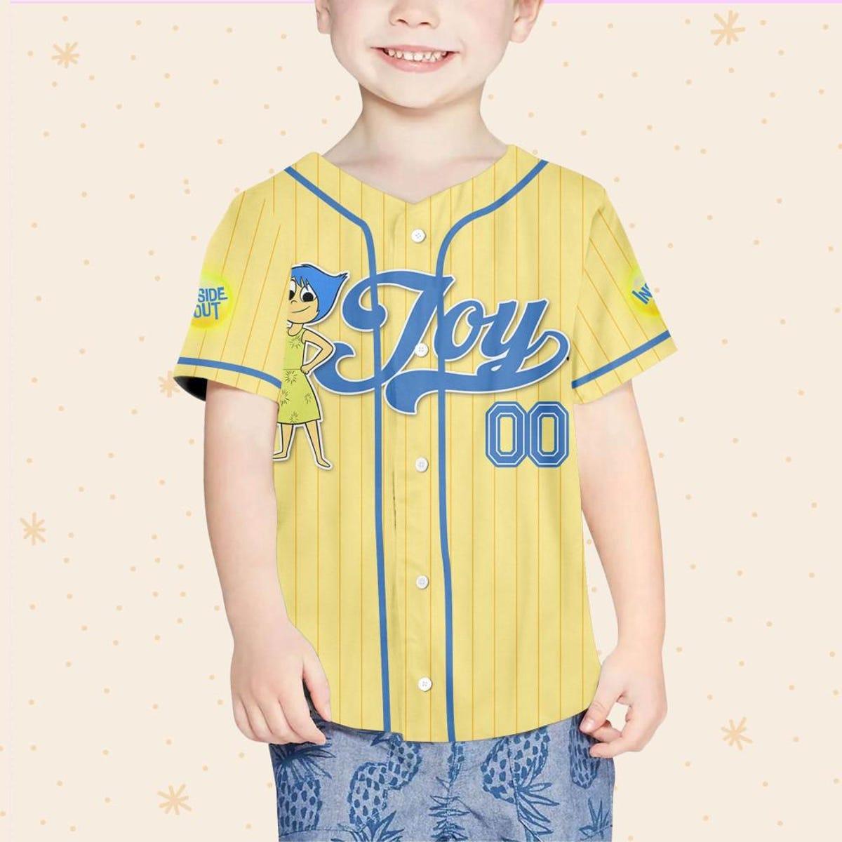 Mckenzieshoponline Disney Inside Out Joy Simple Yellow Personalized Baseball Jersey For Fans - Image 5