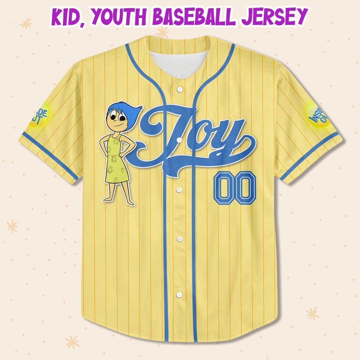 Mckenzieshoponline Disney Inside Out Joy Simple Yellow Personalized Baseball Jersey For Fans - Image 3