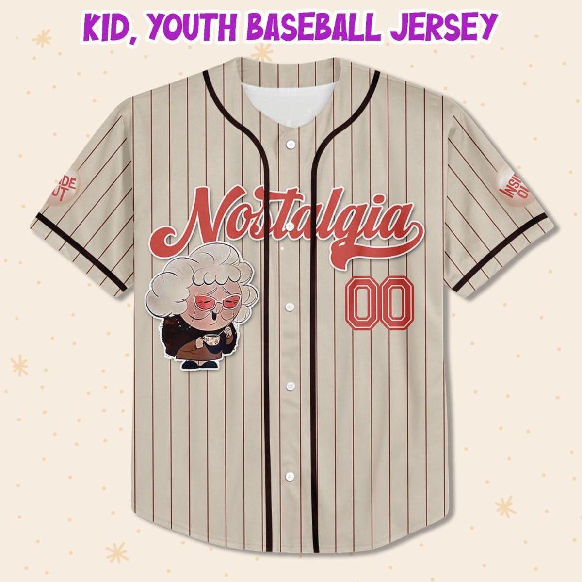 Mckenzieshoponline Disney Inside Out Nostalgia Simple Beige Personalized Baseball Jersey For Fans - Image 3