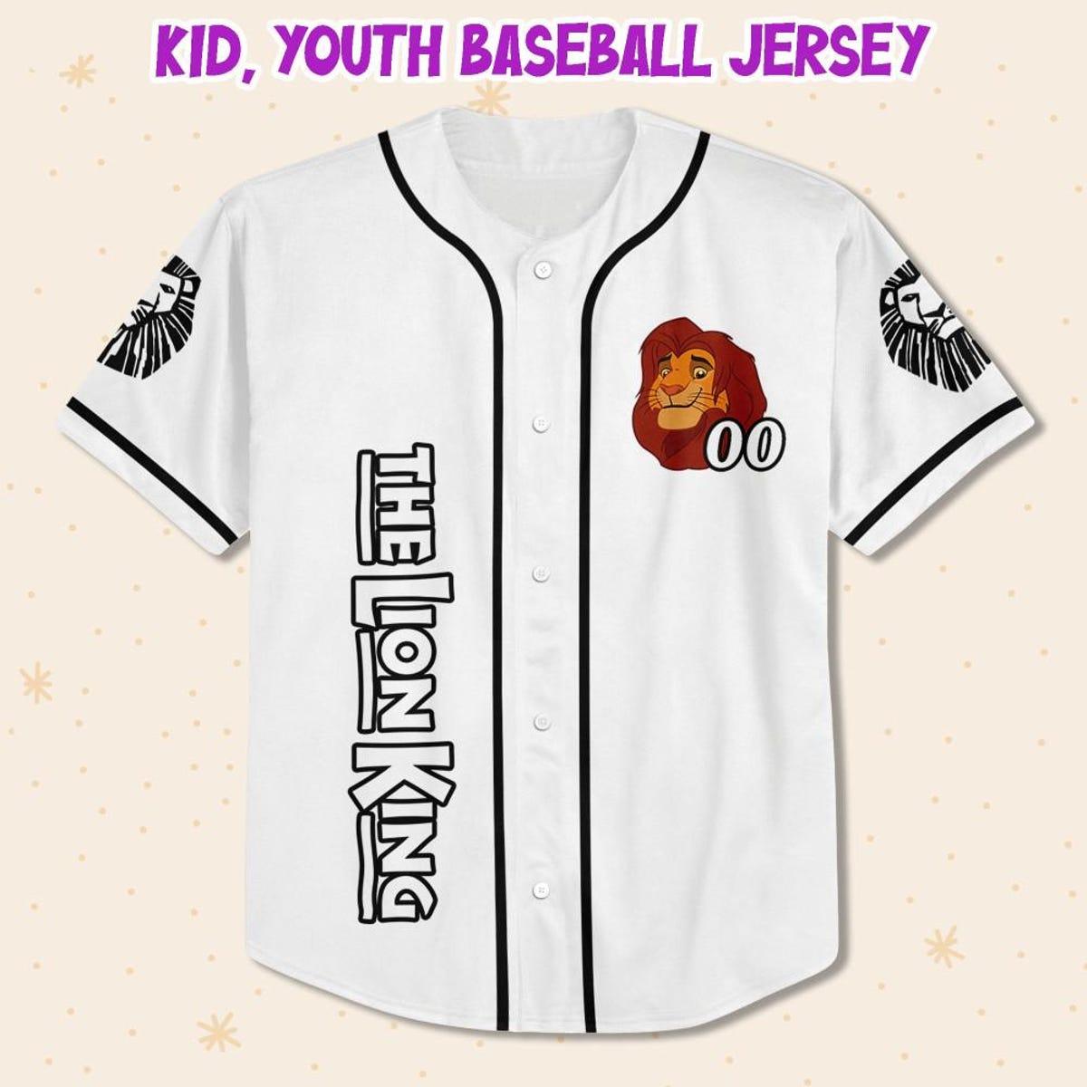 Mckenzieshoponline Disney Lion King Simba Strong White Black Personalized Baseball Jersey For Fans - Image 3