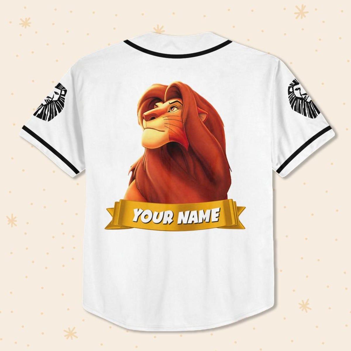 Mckenzieshoponline Disney Lion King Simba Strong White Black Personalized Baseball Jersey For Fans - Image 4