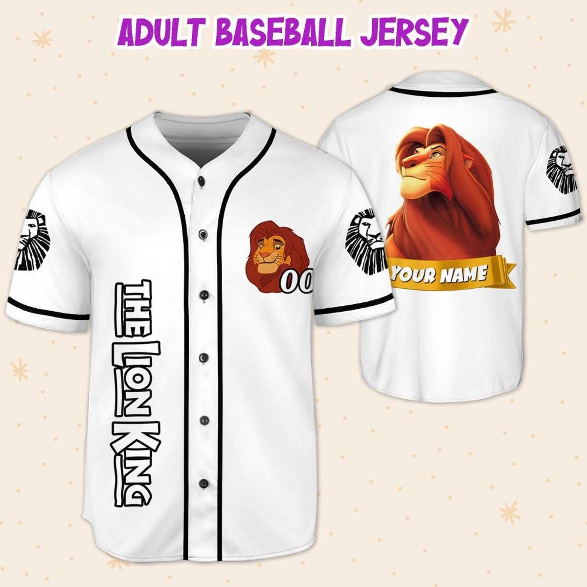 Mckenzieshoponline Disney Lion King Simba Strong White Black Personalized Baseball Jersey For Fans - Image 6