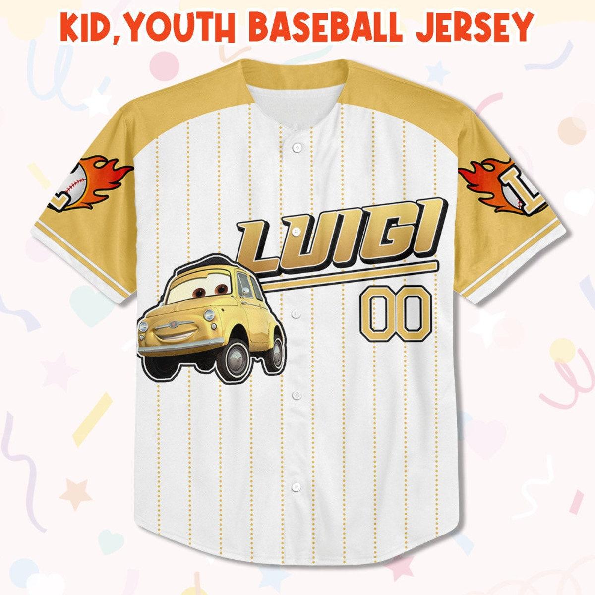 Mckenzieshoponline Disney Luigi Yellow Disney Birthday Personalized Baseball Jersey For Fans - Image 3