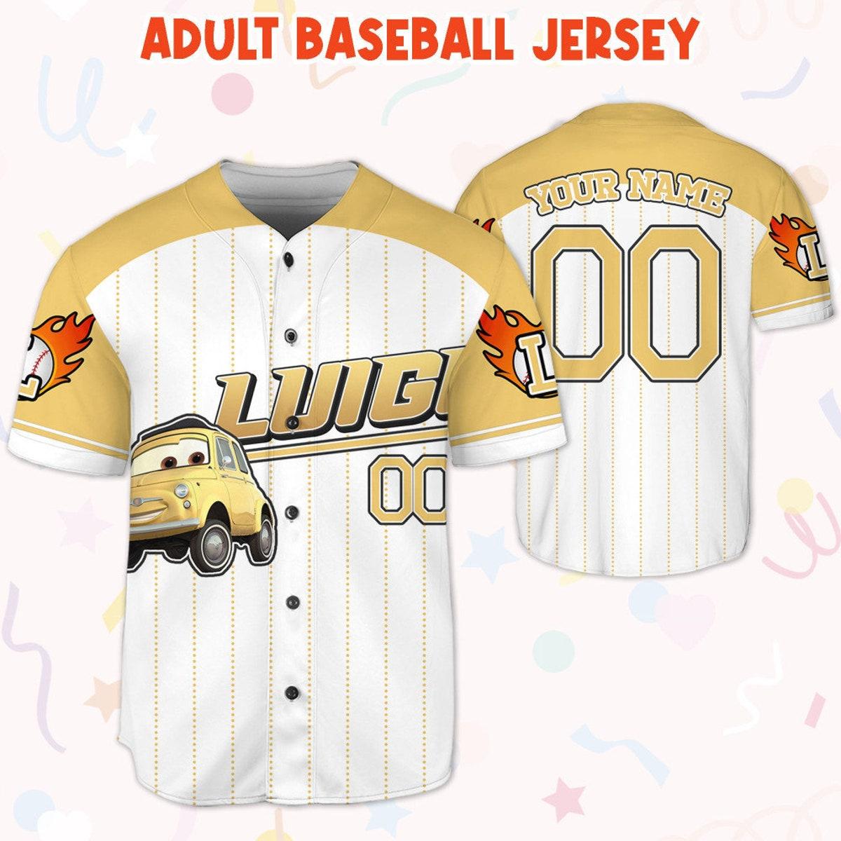 Mckenzieshoponline Disney Luigi Yellow Disney Birthday Personalized Baseball Jersey For Fans - Image 6