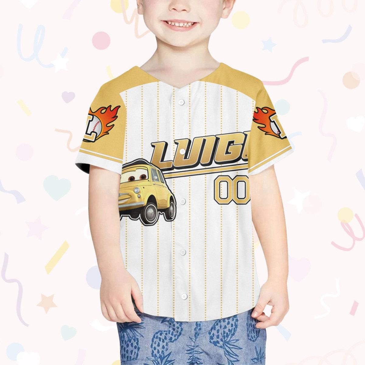 Mckenzieshoponline Disney Luigi Yellow Disney Birthday Personalized Baseball Jersey For Fans - Image 5