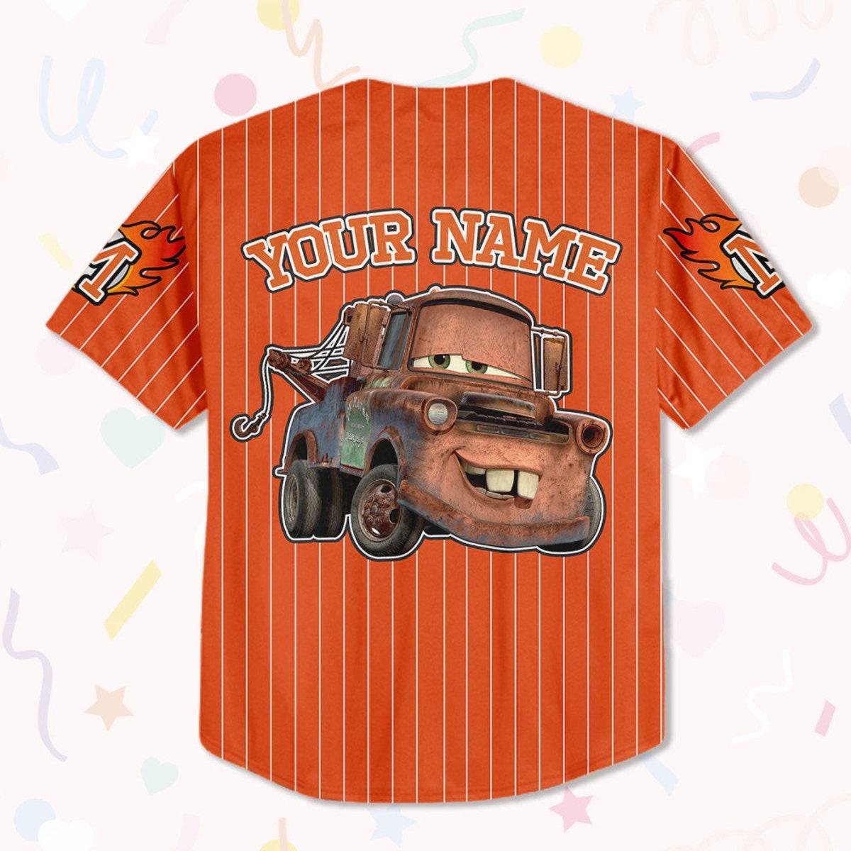 Mckenzieshoponline Disney Mater Orange Lightning Mcqueen Personalized Baseball Jersey For Fans - Image 4