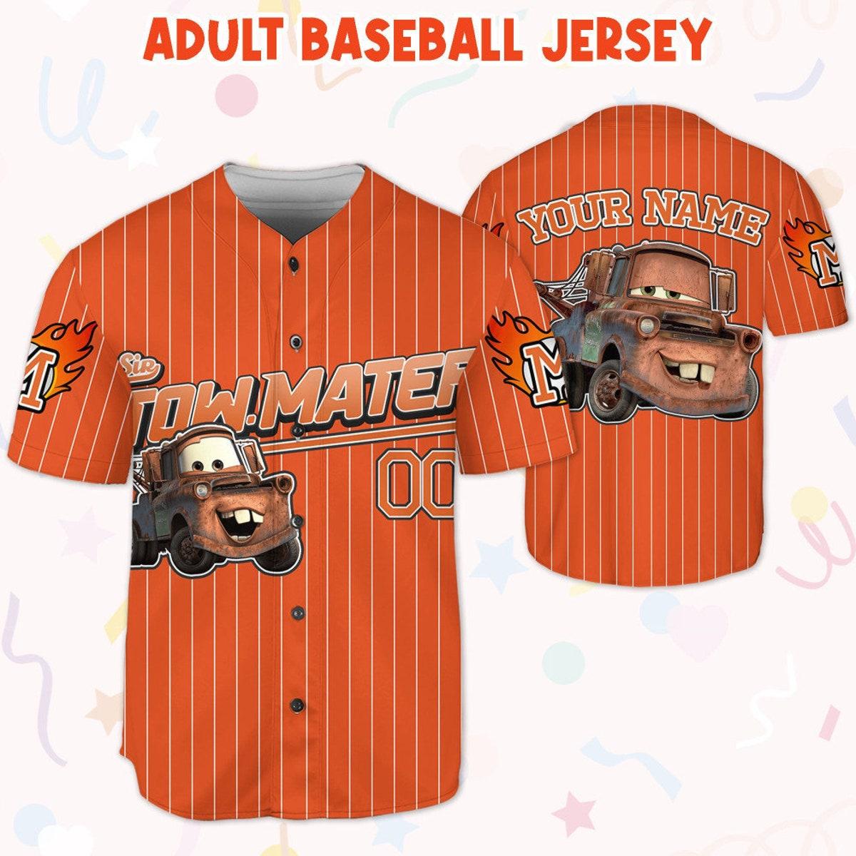 Mckenzieshoponline Disney Mater Orange Lightning Mcqueen Personalized Baseball Jersey For Fans - Image 6