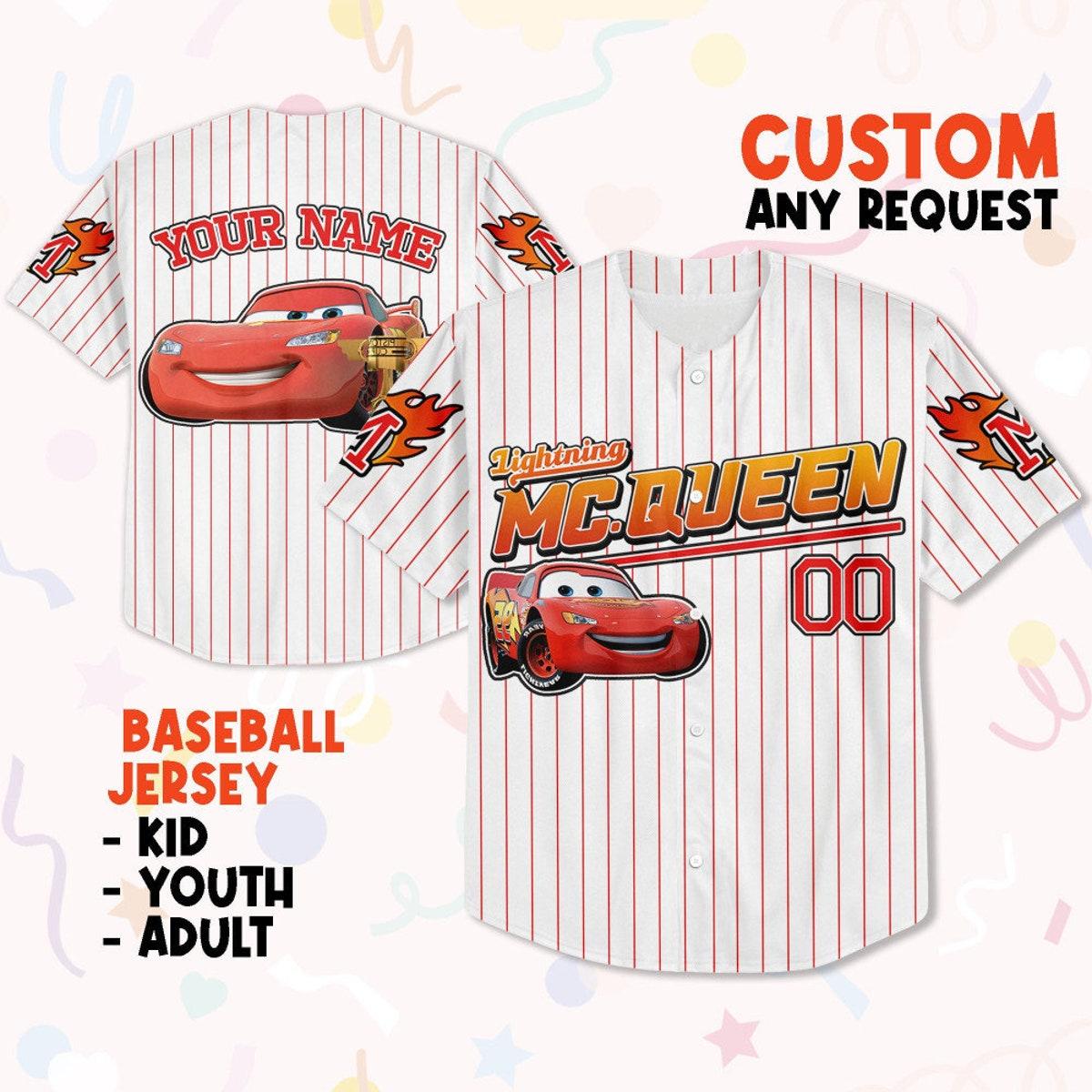 Mckenzieshoponline Disney Mc Queen Red Lightning Mcqueen Personalized Baseball Jersey For Fans - Image 2