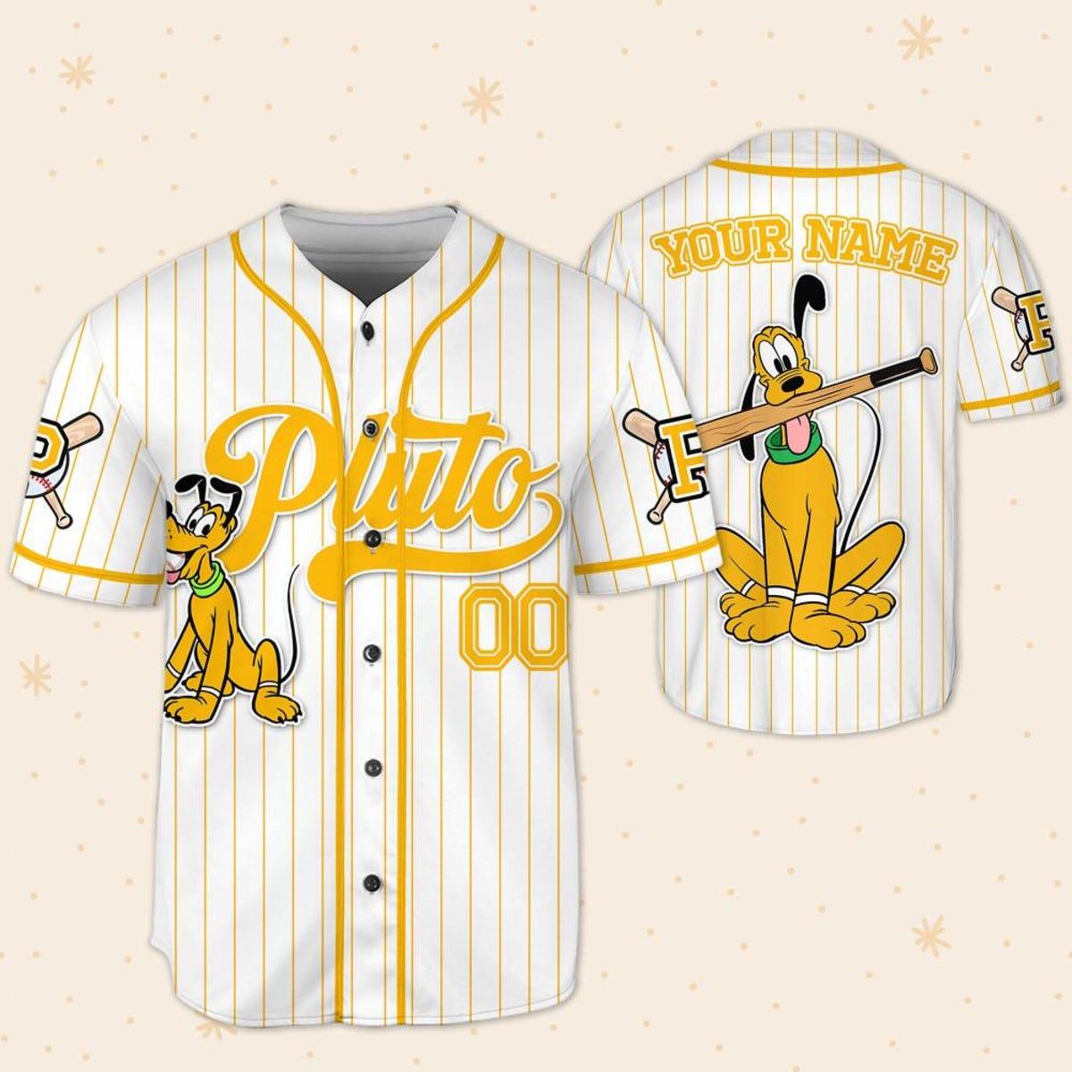 Mckenzieshoponline Disney Mickey And Friends Pluto Yellow Personalized Baseball Jersey For Fans - Image 6
