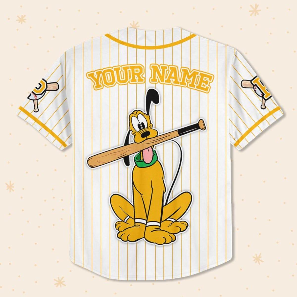 Mckenzieshoponline Disney Mickey And Friends Pluto Yellow Personalized Baseball Jersey For Fans - Image 4