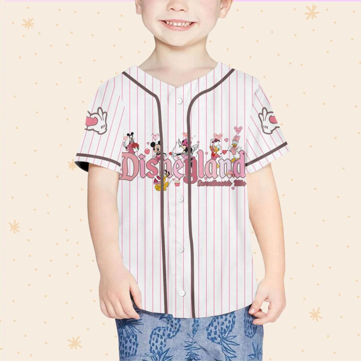 Mckenzieshoponline Disney Mickey Friends Happy Valentine's Day Personalized Baseball Jersey For Fans - Image 5