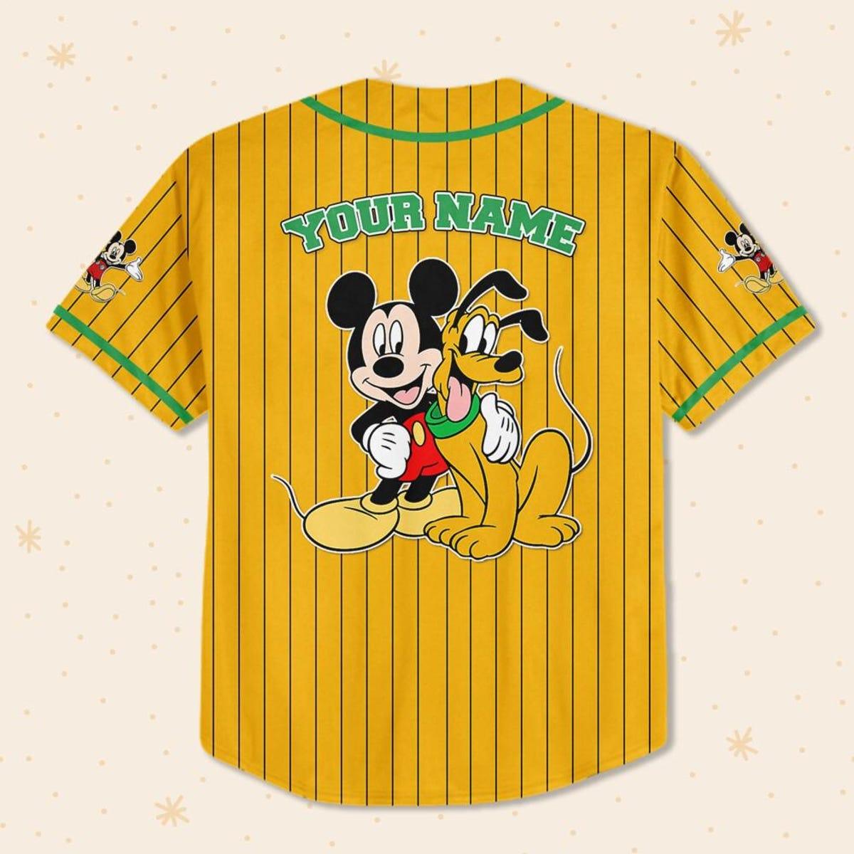Mckenzieshoponline Disney Mickey Mouse Play With Pluto Personalized Baseball Jersey For Fans - Image 4