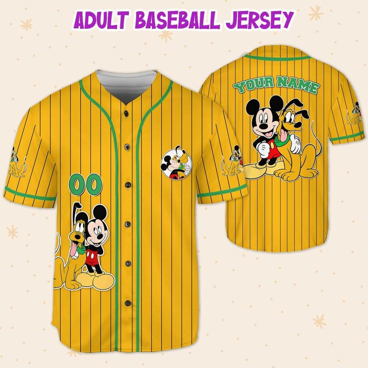 Mckenzieshoponline Disney Mickey Mouse Play With Pluto Personalized Baseball Jersey For Fans - Image 6