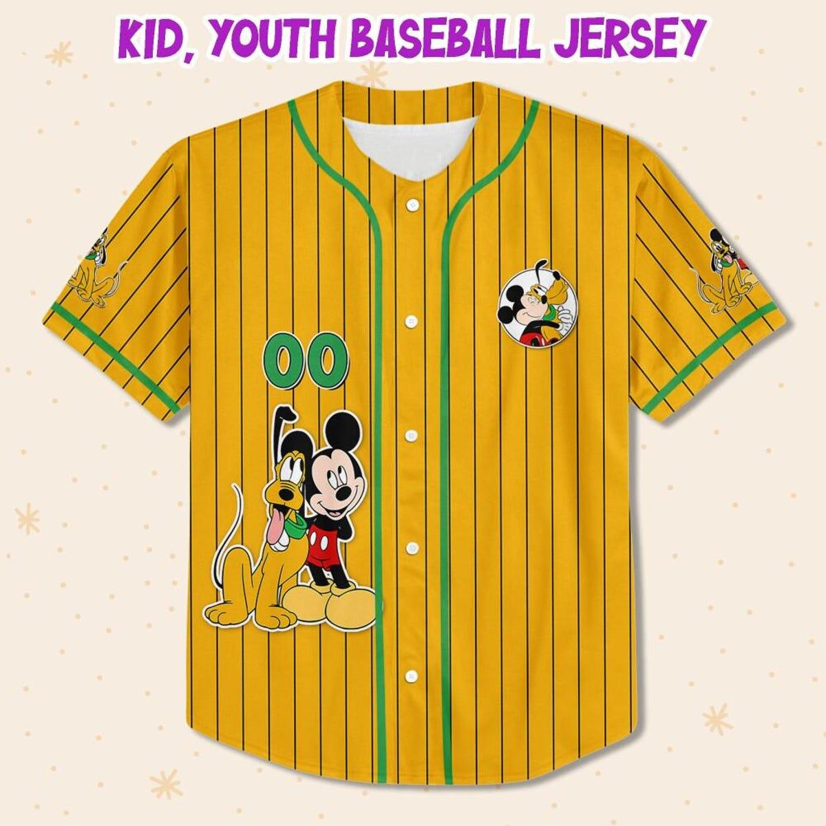 Mckenzieshoponline Disney Mickey Mouse Play With Pluto Personalized Baseball Jersey For Fans - Image 3