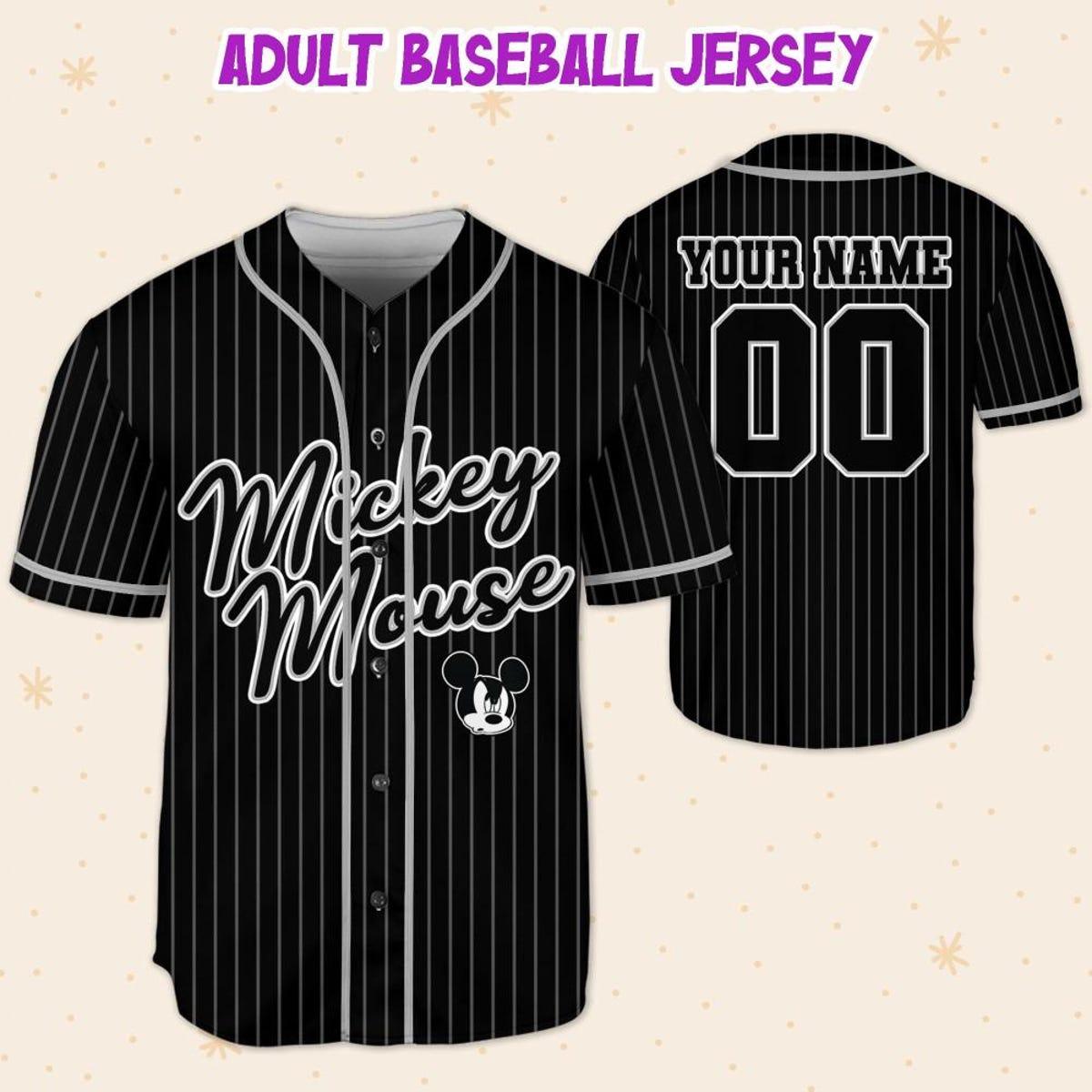 Mckenzieshoponline Disney Mickey Mouse Sample Striped Personalized Baseball Jersey For Fans - Image 6