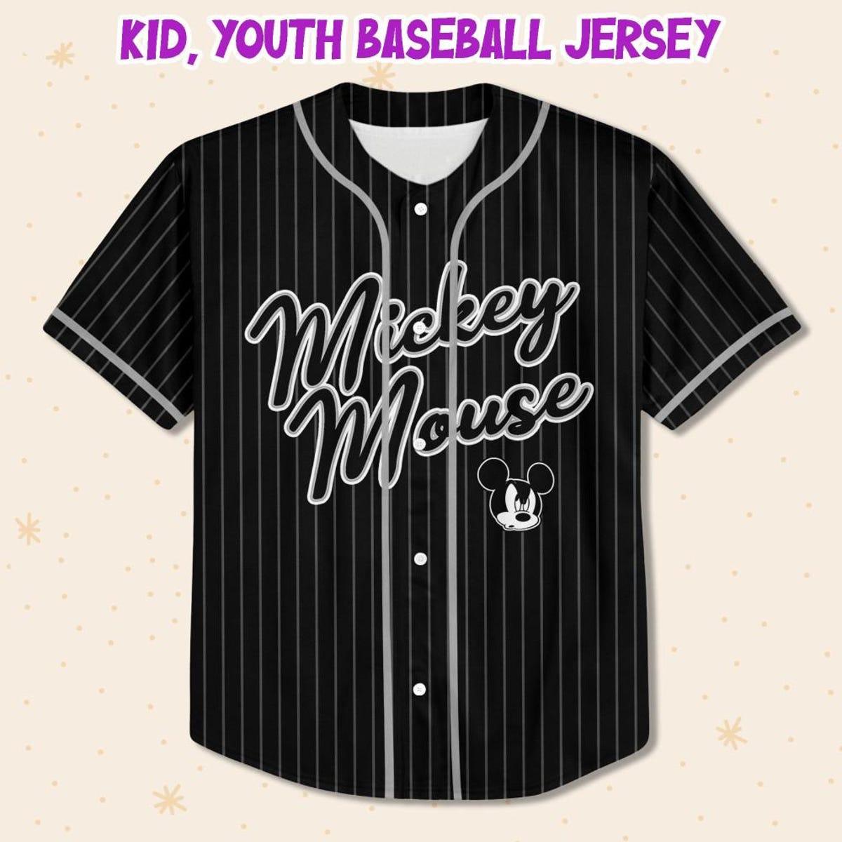 Mckenzieshoponline Disney Mickey Mouse Sample Striped Personalized Baseball Jersey For Fans - Image 3