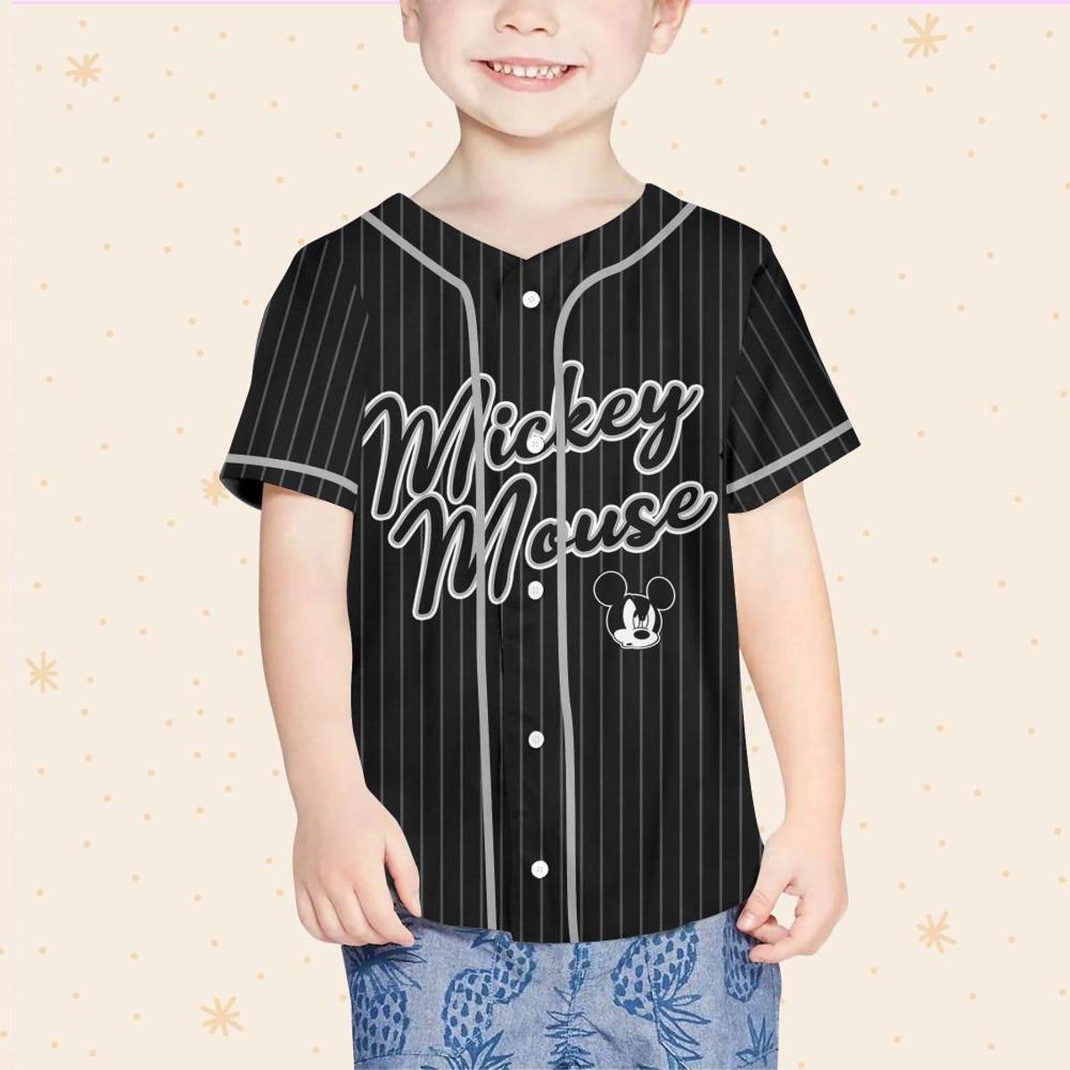 Mckenzieshoponline Disney Mickey Mouse Sample Striped Personalized Baseball Jersey For Fans - Image 5