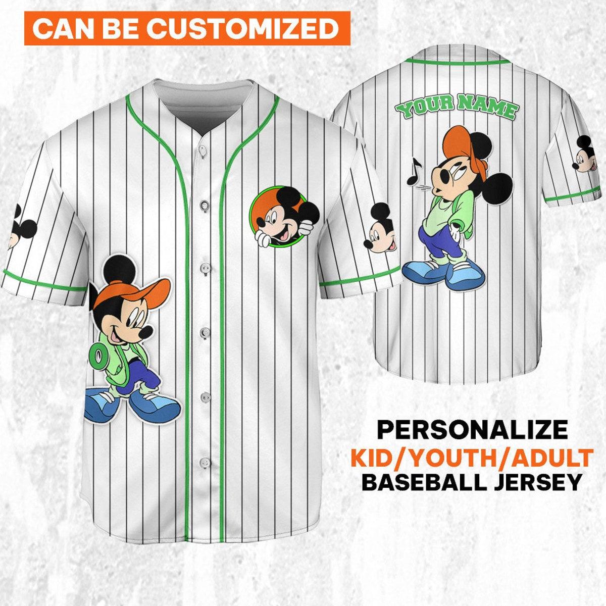 Mckenzieshoponline Disney Mickey Mouse Young White Personalized Baseball Jersey For Fans - Image 2