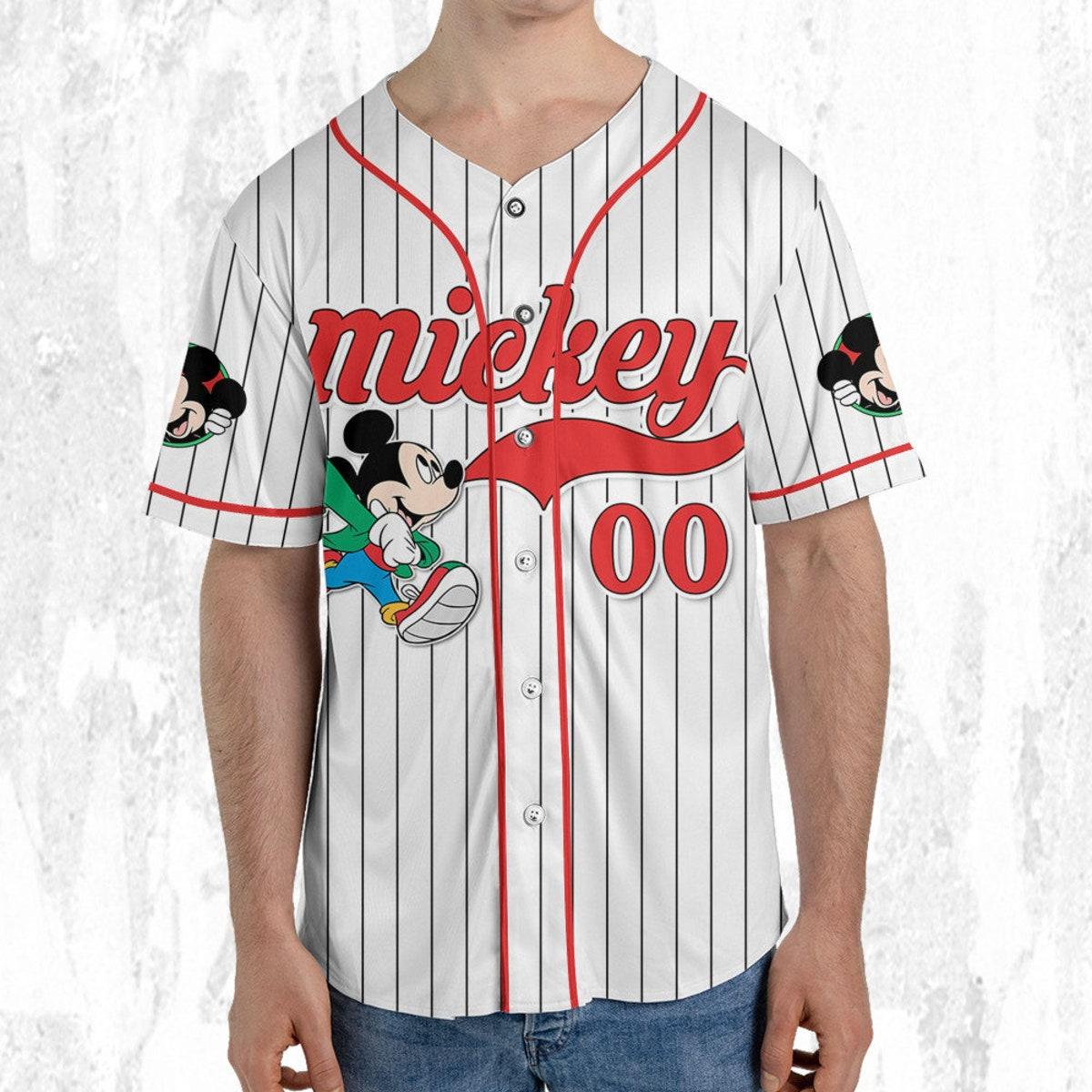 Mckenzieshoponline Disney Mickey Mouse Young White Red Personalized Baseball Jersey For Fans - Image 6