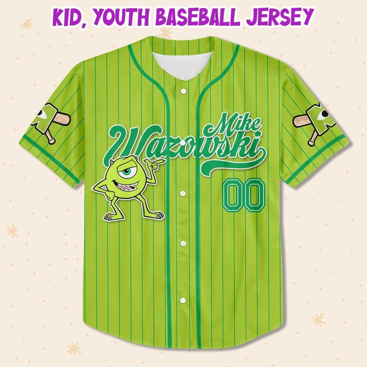 Mckenzieshoponline Disney Monster Inc James Mike Green Simple Personalized Baseball Jersey For Fans - Image 3