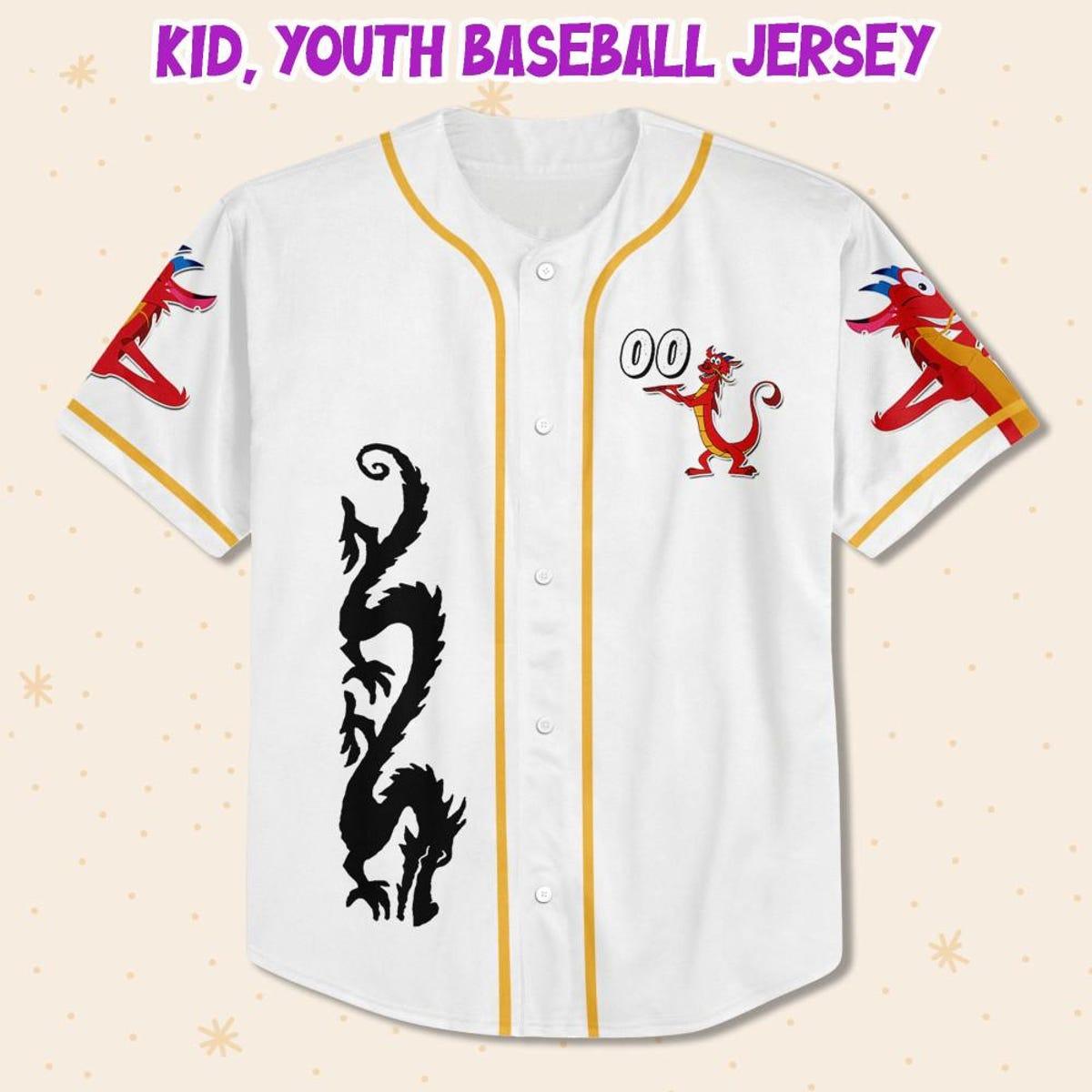 Mckenzieshoponline Disney Mulan Princess White Black Personalized Baseball Jersey For Fans - Image 3