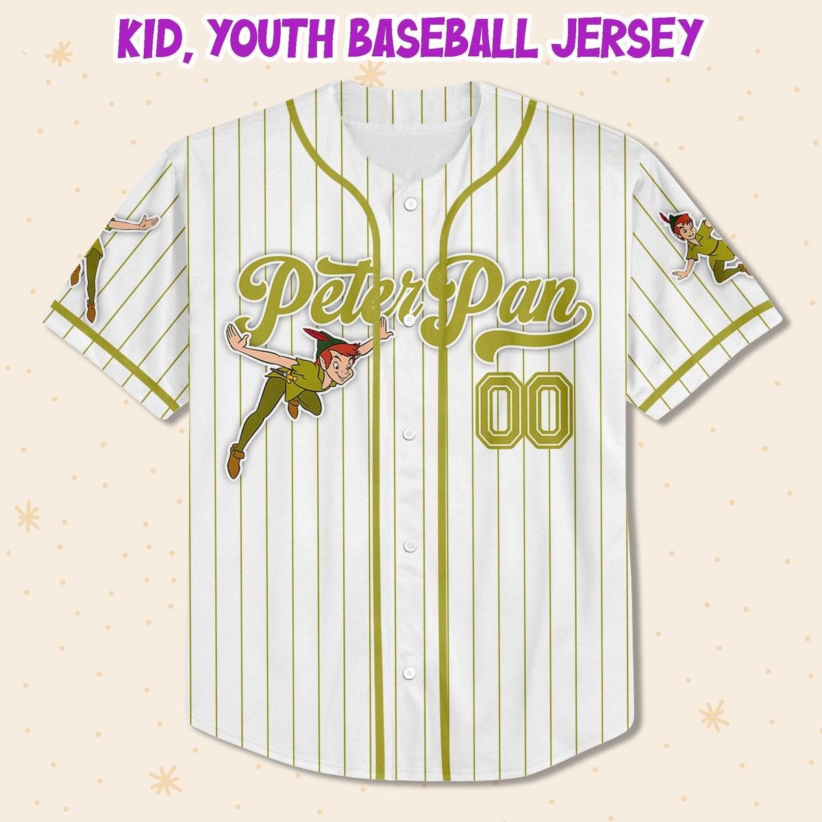Mckenzieshoponline Disney Peter Pan Simple Stripe Retro Game Day Personalized Baseball Jersey For Fans - Image 3