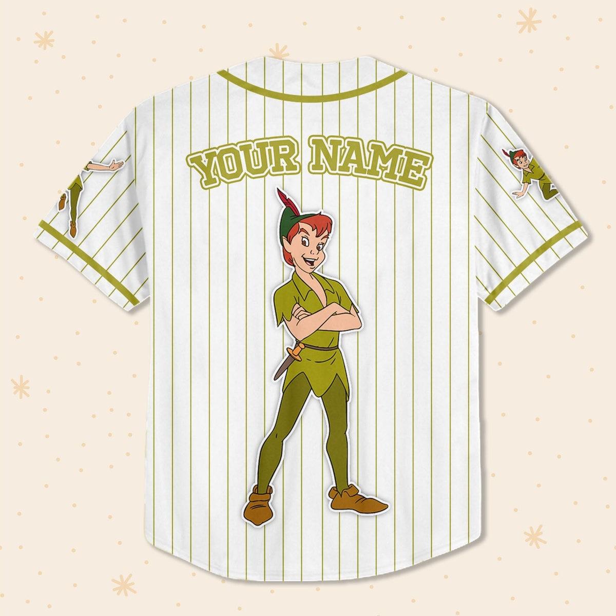 Mckenzieshoponline Disney Peter Pan Simple Stripe Retro Game Day Personalized Baseball Jersey For Fans - Image 4
