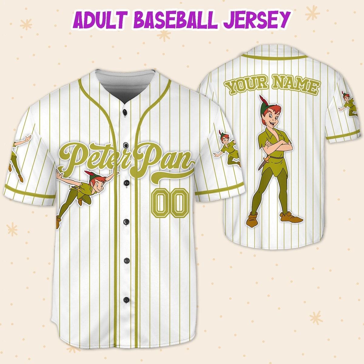Mckenzieshoponline Disney Peter Pan Simple Stripe Retro Game Day Personalized Baseball Jersey For Fans - Image 6